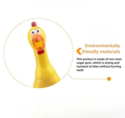 Squeaky Screaming Chicken Pet Toy Funny Molar Chew Rubber Toy Small Large Dogpet Squeaker Chew Toys Funny Chicken Puppy1Pcs